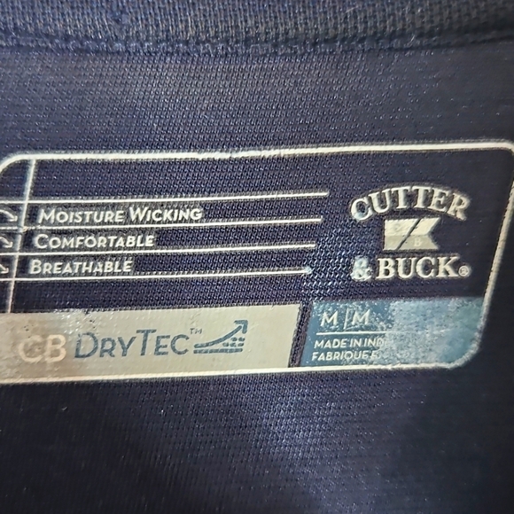 New York Yankees Cutter & Buck Genre Textured Navy Blue Mens Polo Shirt Medium - Picture 4 of 7